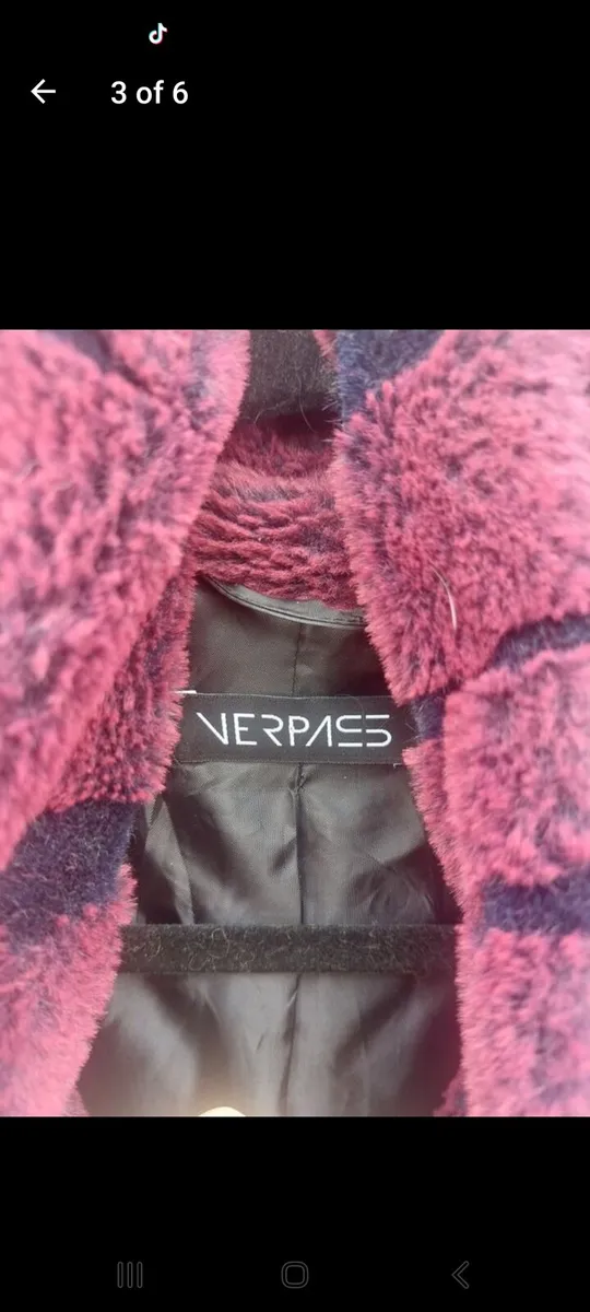 Burgundy and black faux fur coat (free post) - Image 3