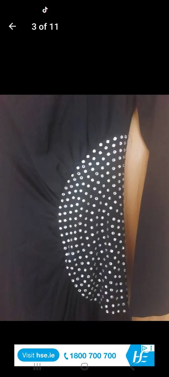 Vintage black one shoulder diamond dress free post - Image 3