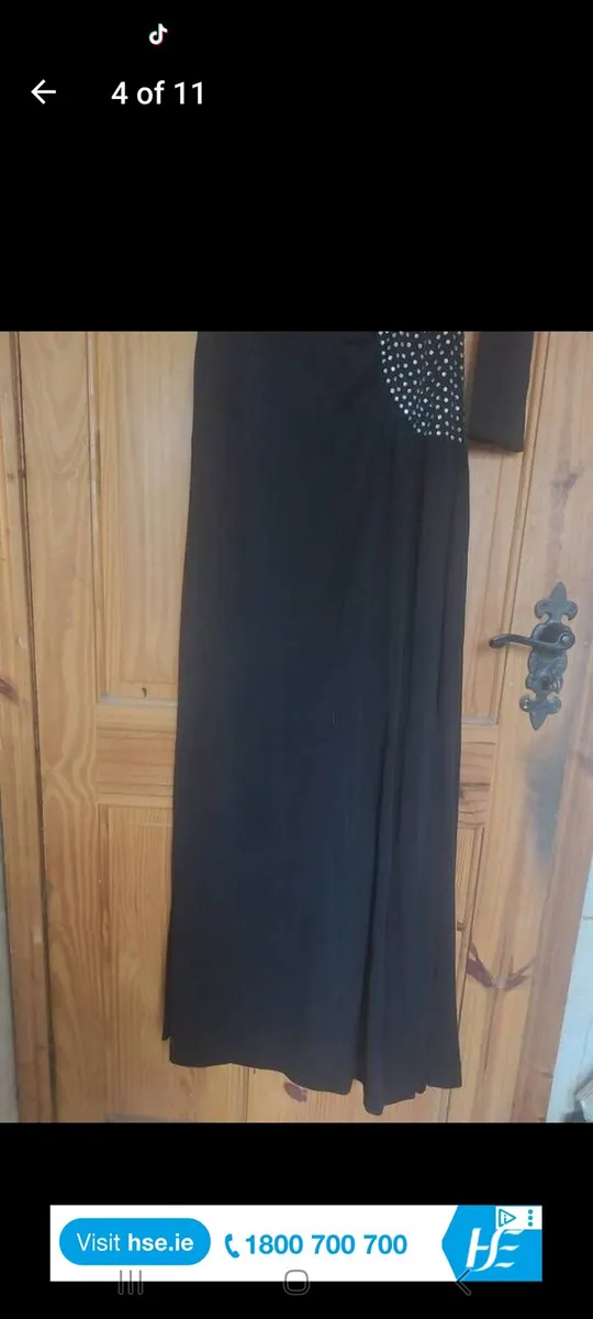 Vintage black one shoulder diamond dress free post - Image 4