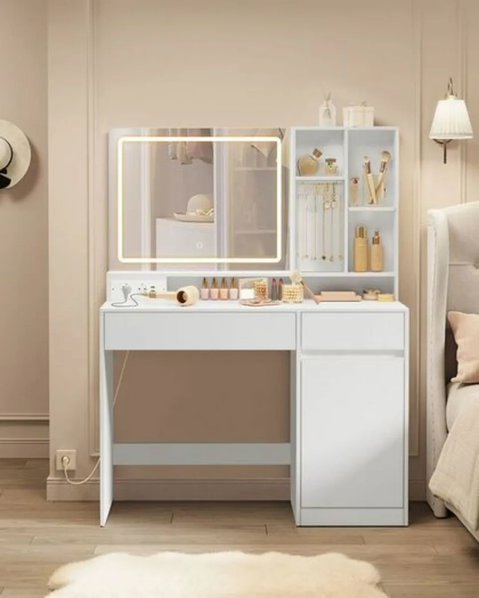 Dressing table with LED lighting 110 cm wide - Image 1