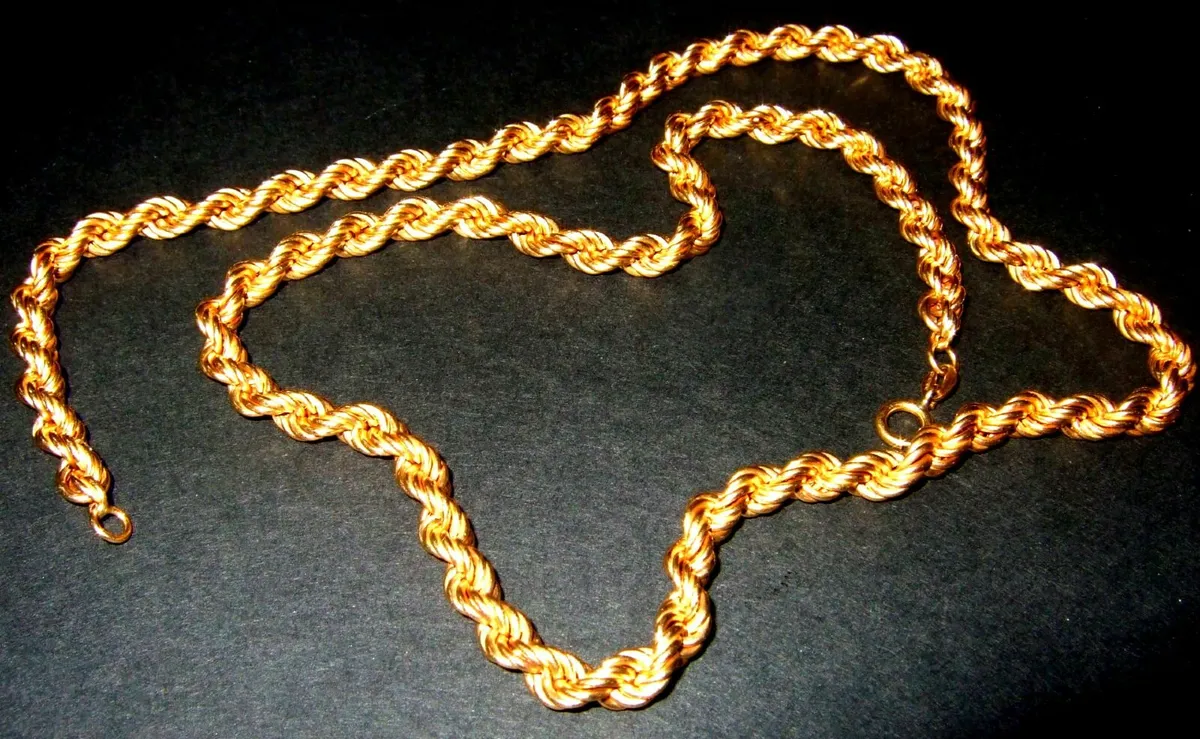 Vintage 9ct Gold Rope Chain - Image 4