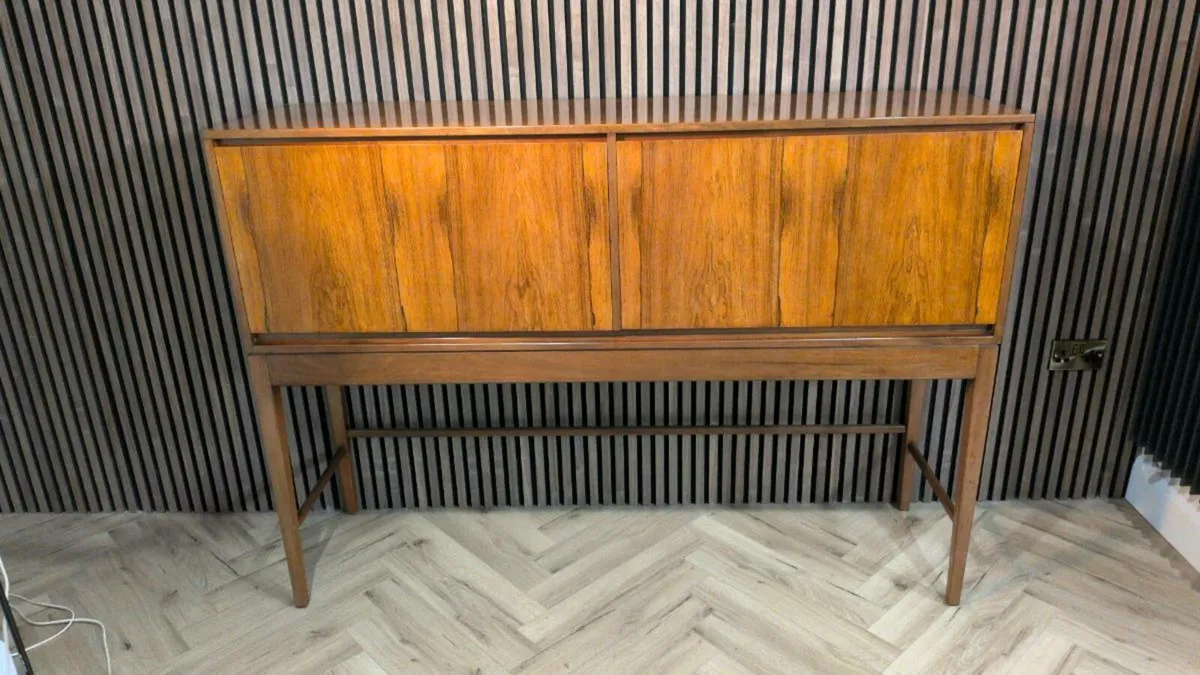 Mid Century Scandinavian Rosewood Tall Sideboard - Image 1