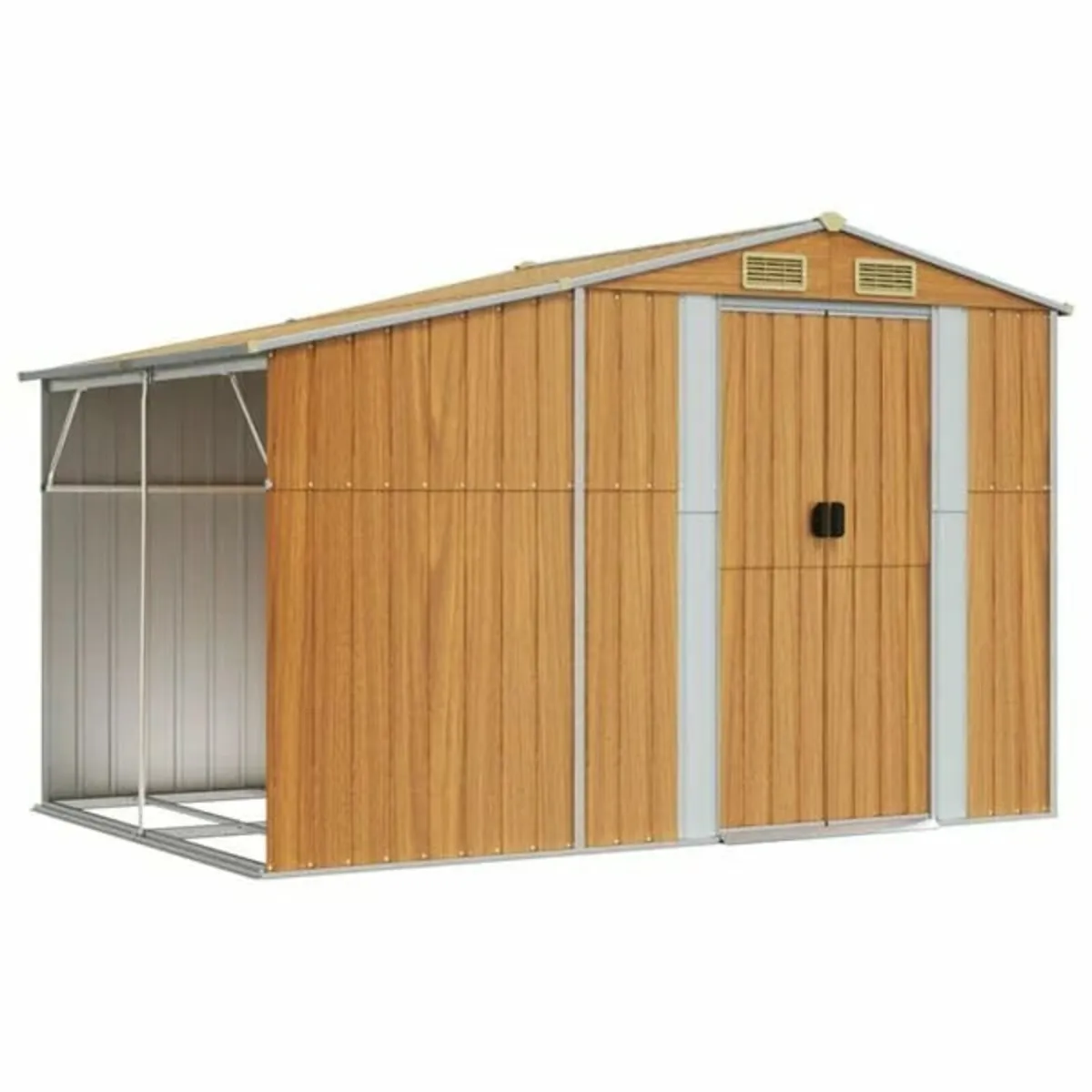 Garden Shed Light Brown 277x192.5x179 cm Galvanise - Image 2