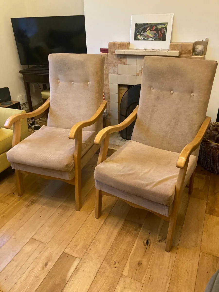 Fireside Chairs x 2 - High Back - Image 1