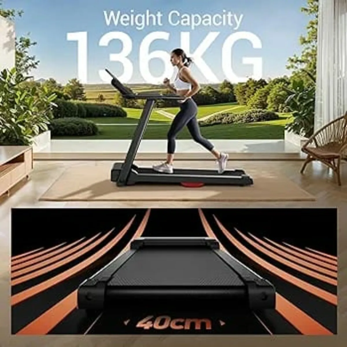 Treadmills for Home, 3.0HP Quiet Brushless Folding - Image 2