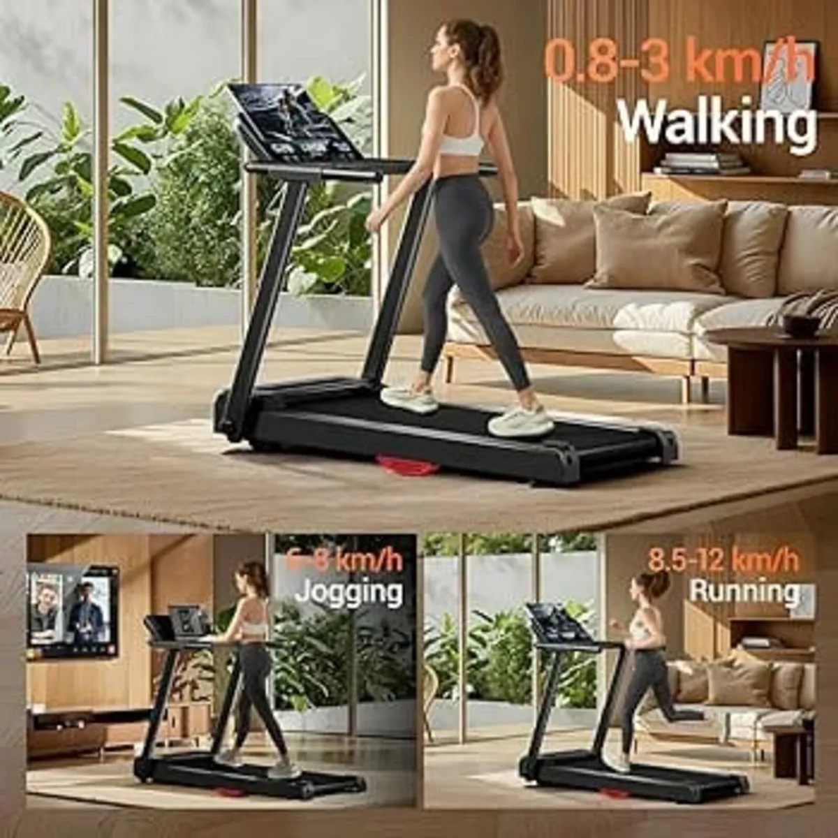 Treadmills for Home, 3.0HP Quiet Brushless Folding - Image 3