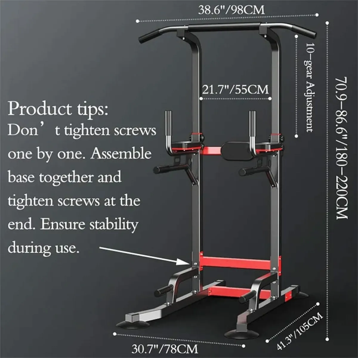 Multifunctional Power Tower Adjustable Heights Wor - Image 2