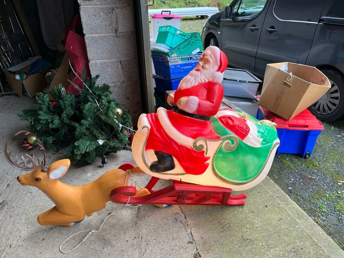 Santa , Rudolf and sleigh - Image 1