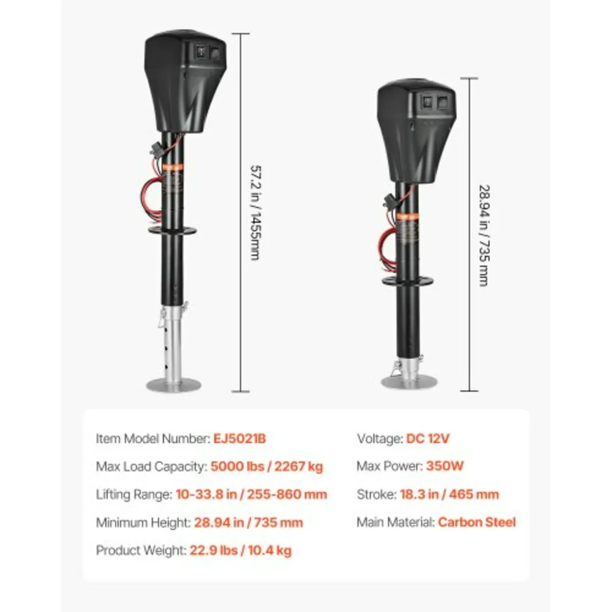 Electric Trailer Jack, 5000 lbs, Heavy Duty RV Ele - Image 3