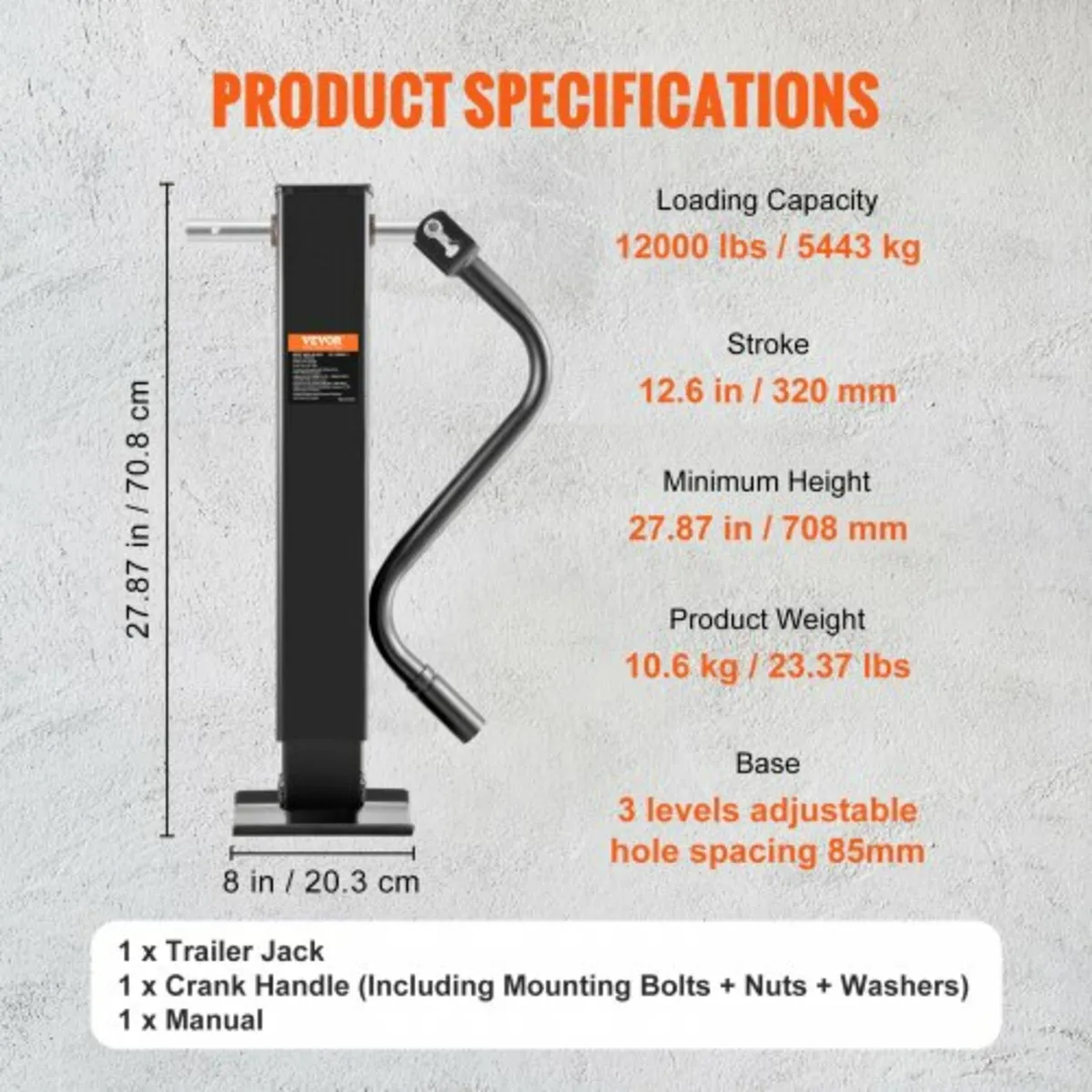 Trailer Jack, Trailer Tongue Jack Welding-on 12000 - Image 3