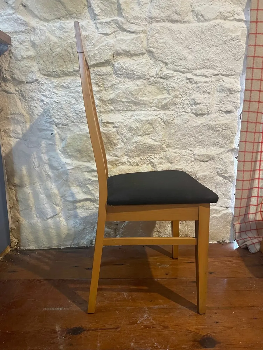 4 Beechwood Dining Chairs - Image 3