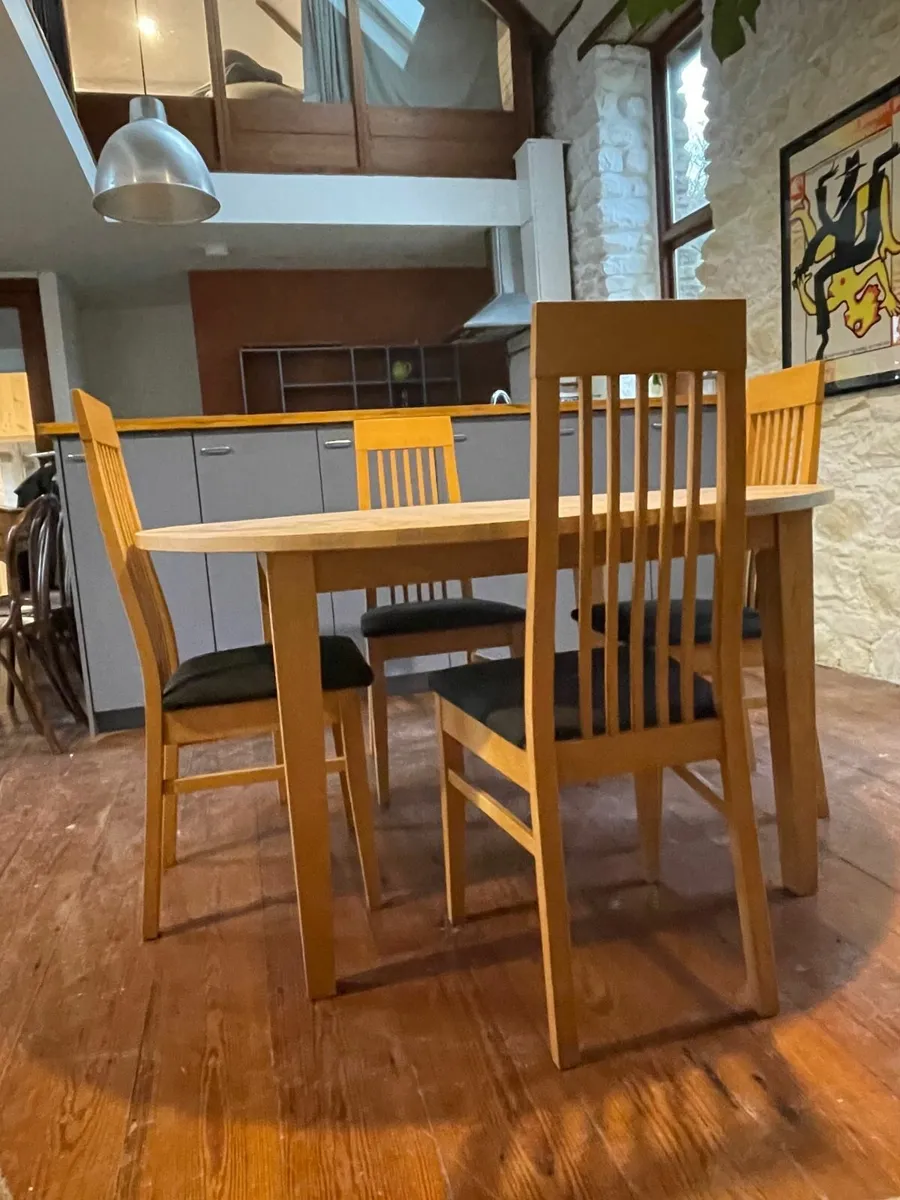 4 Beechwood Dining Chairs - Image 4