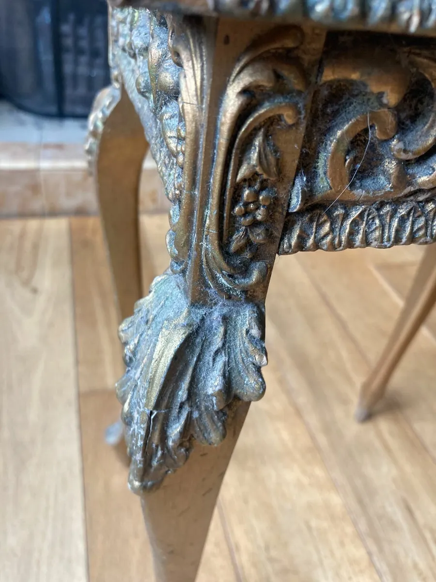 Antique Lamp Table - Ornate Gilt over Wood - Image 3