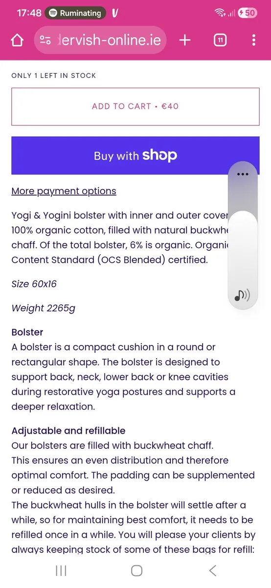 Meditation/ Yoga bolster - Image 4