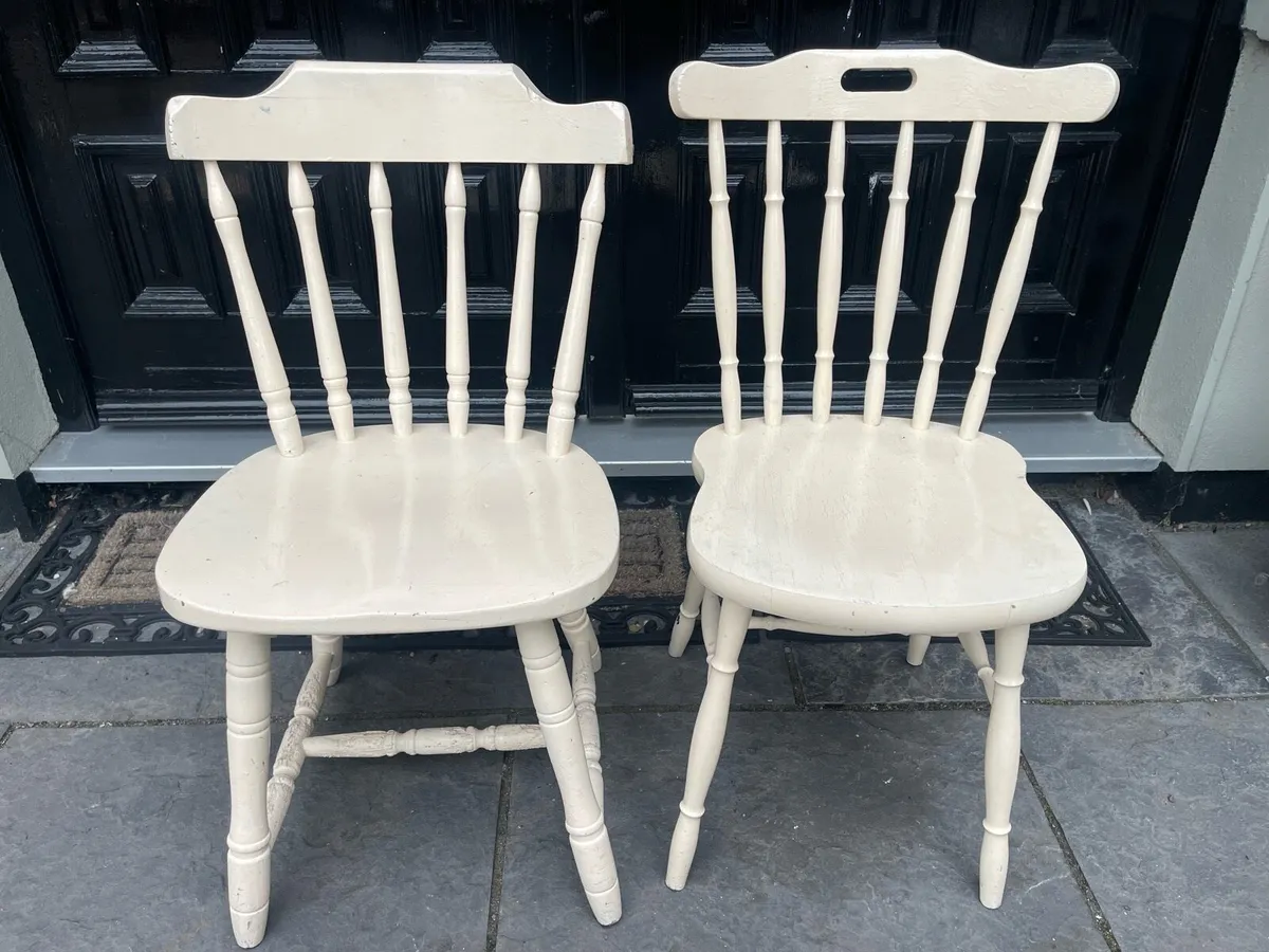 2 x White Solid Kitchen Dining Chairs -Can Deliver