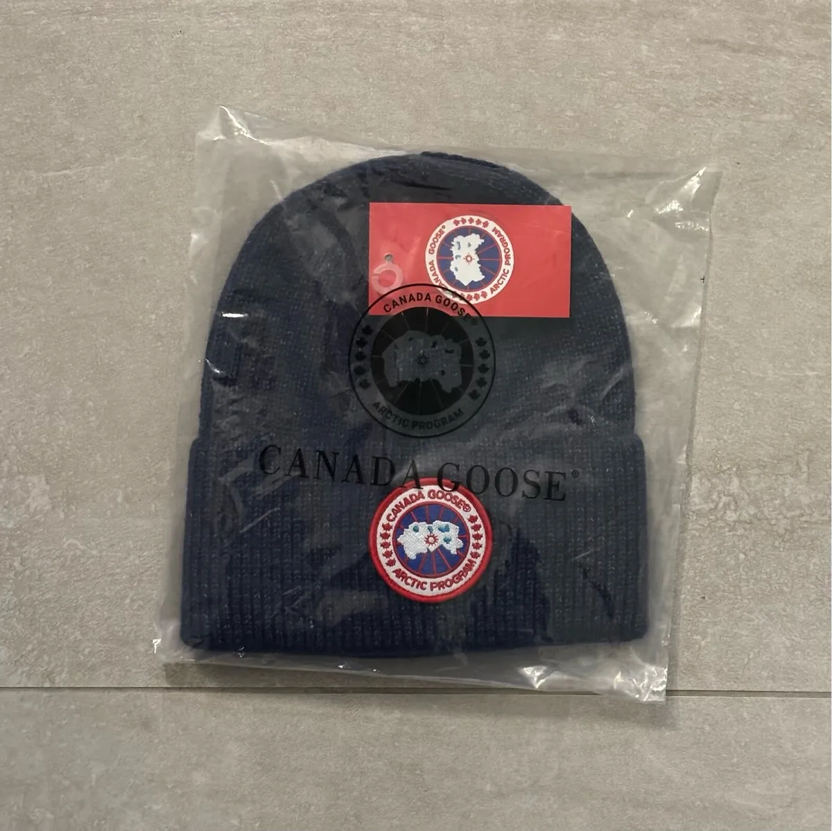 Navy Canada Goose Beanie - Image 4