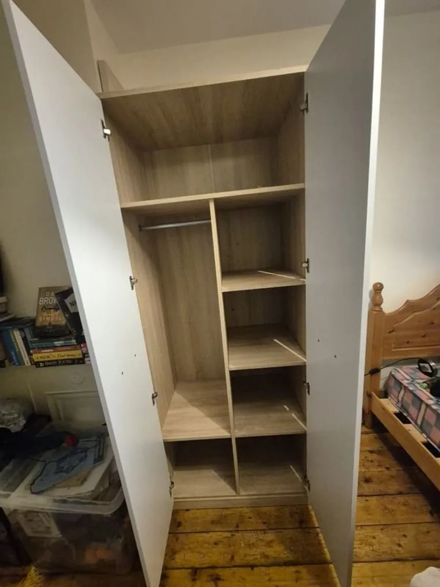 2 Door Combined Wardrobe - Sonoma Oak/White - Image 1