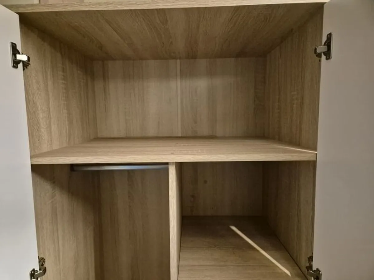 2 Door Combined Wardrobe - Sonoma Oak/White - Image 2