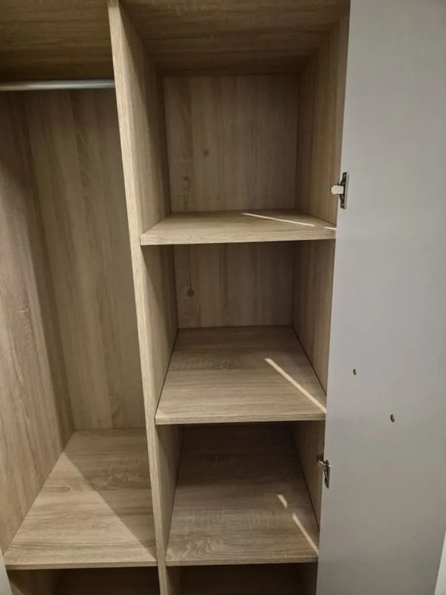 2 Door Combined Wardrobe - Sonoma Oak/White - Image 3