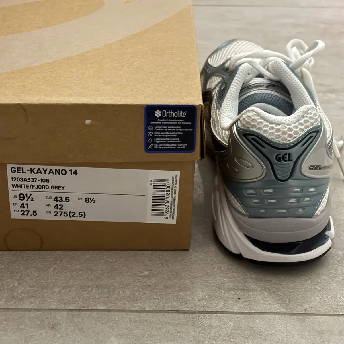 ASICS Gel Kayano 14 White/Fjord Grey - Image 4