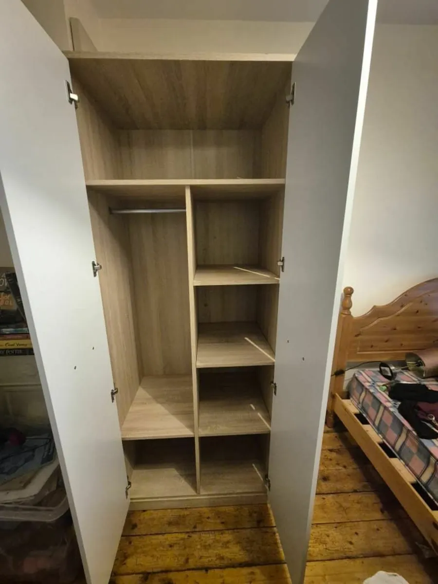 2 Door Combined Wardrobe - Sonoma Oak/White - Image 1