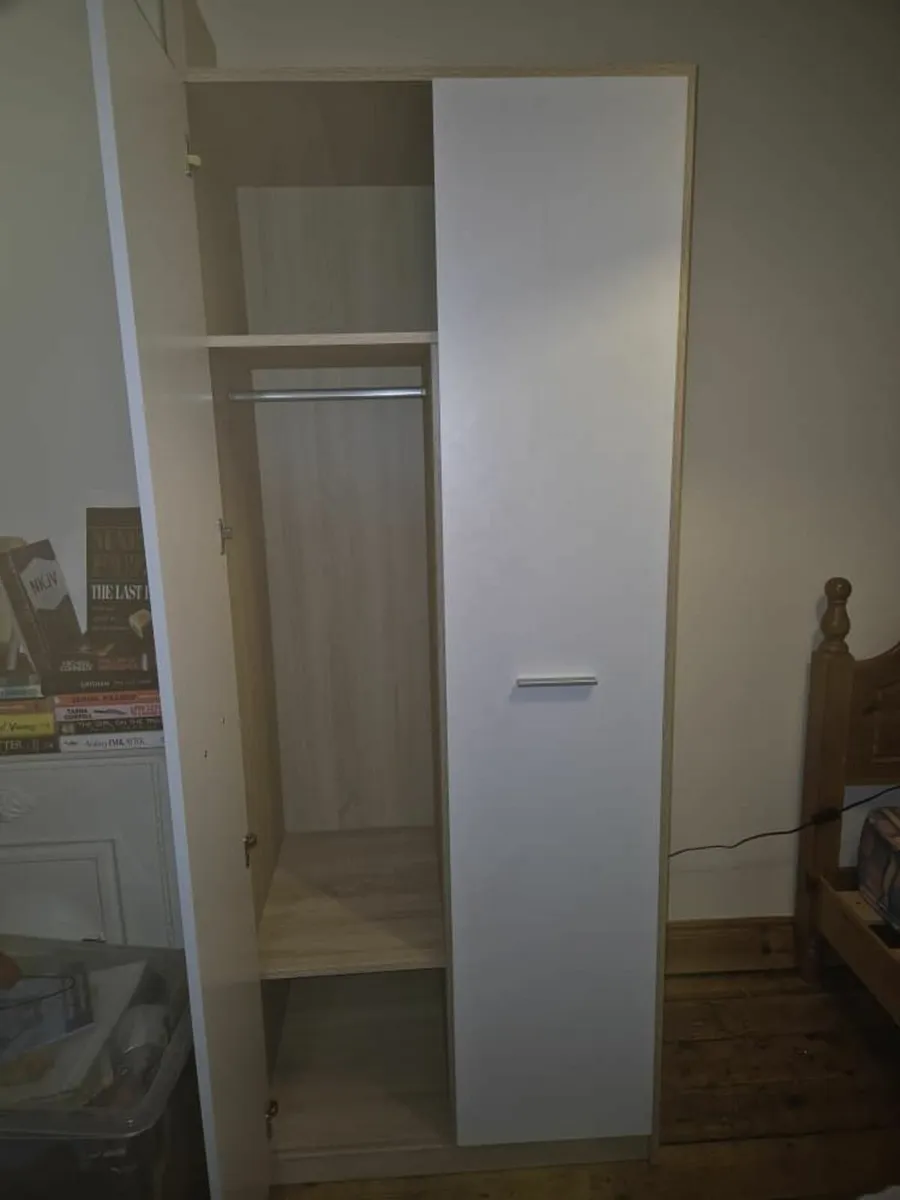 2 Door Combined Wardrobe - Sonoma Oak/White - Image 4