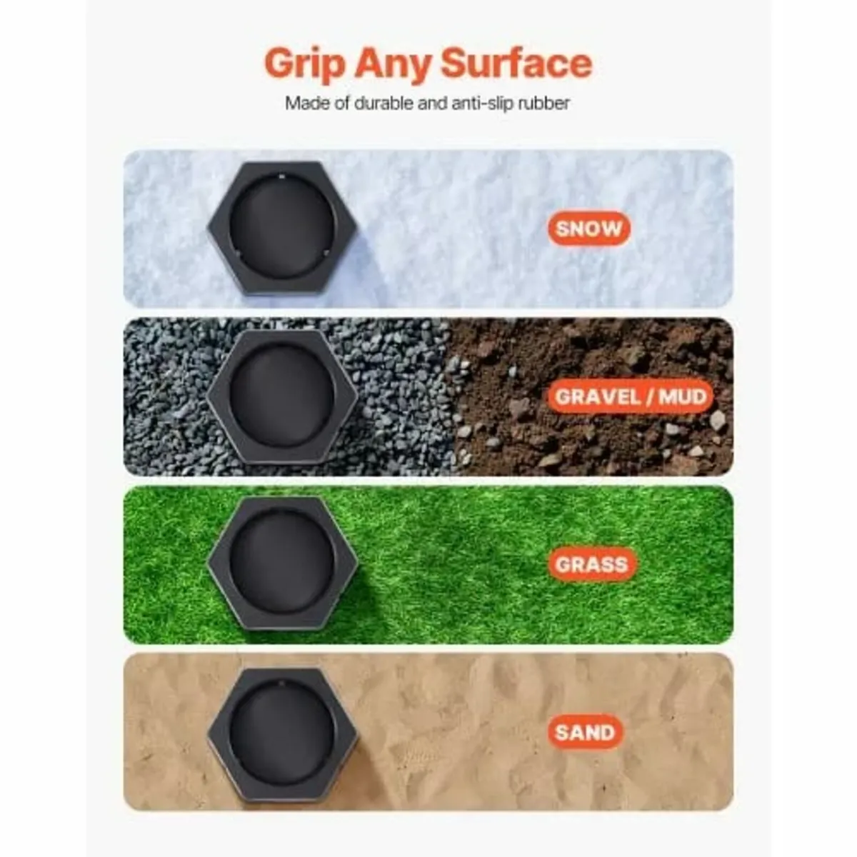 RV Leveling Pads, 4-Pack Rubber Trailer Jack Pads, - Image 4