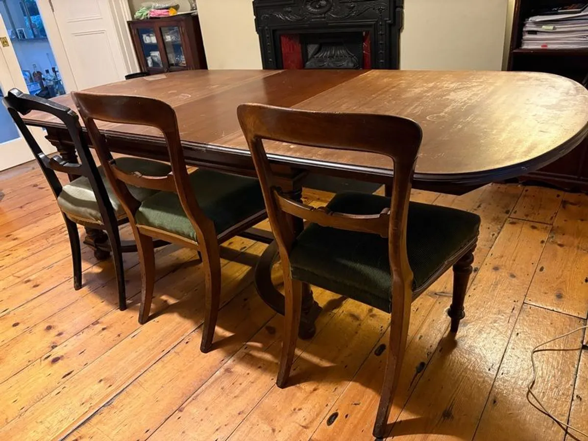 solid mahogany antique dining table 6/8 seat - Image 2