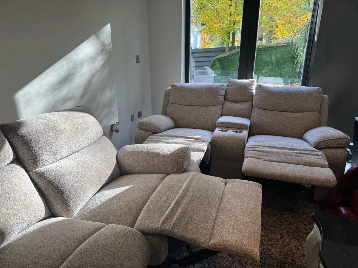 Harvey Norman 3+2 seater with drink holder - Image 3