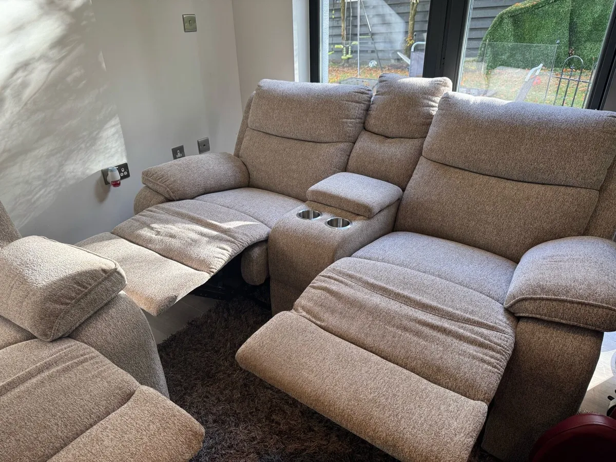 Harvey Norman 3+2 seater with drink holder - Image 4