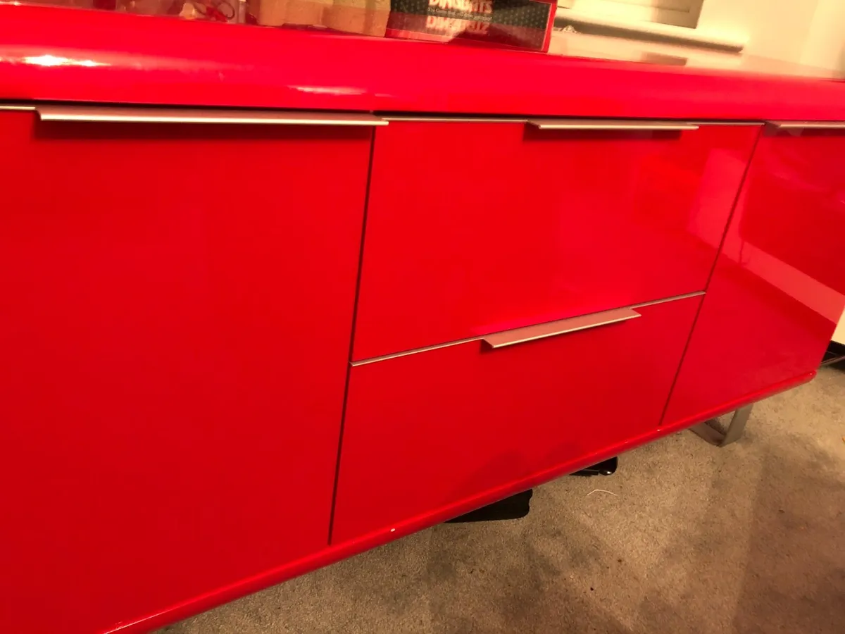 Modern Red High-Gloss Sideboard - Image 2