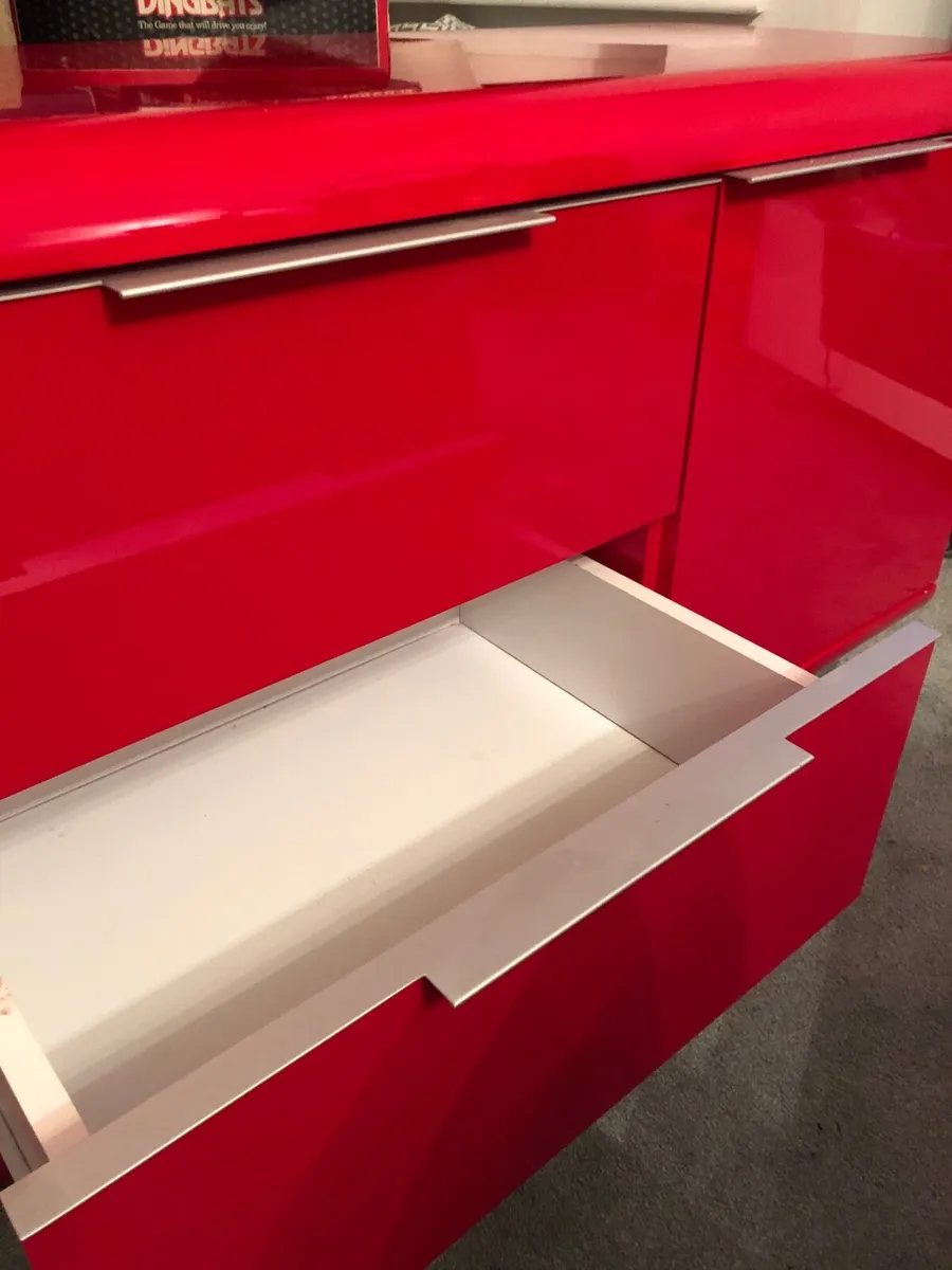 Modern Red High-Gloss Sideboard - Image 4