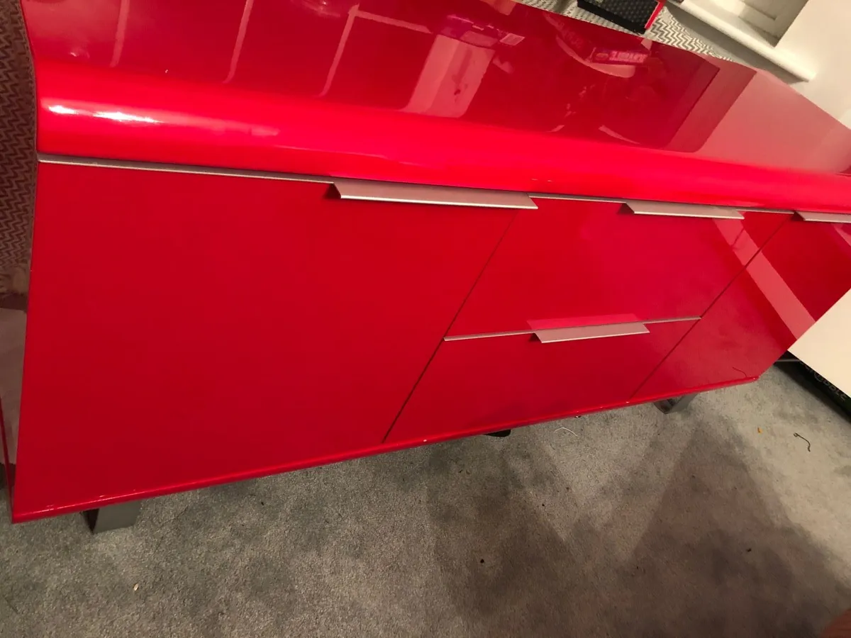 Modern Red High-Gloss Sideboard - Image 1