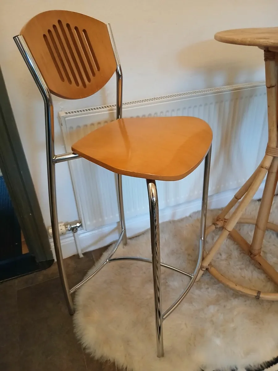 Vintage Bamboo Bistro Table & Stools - Image 4