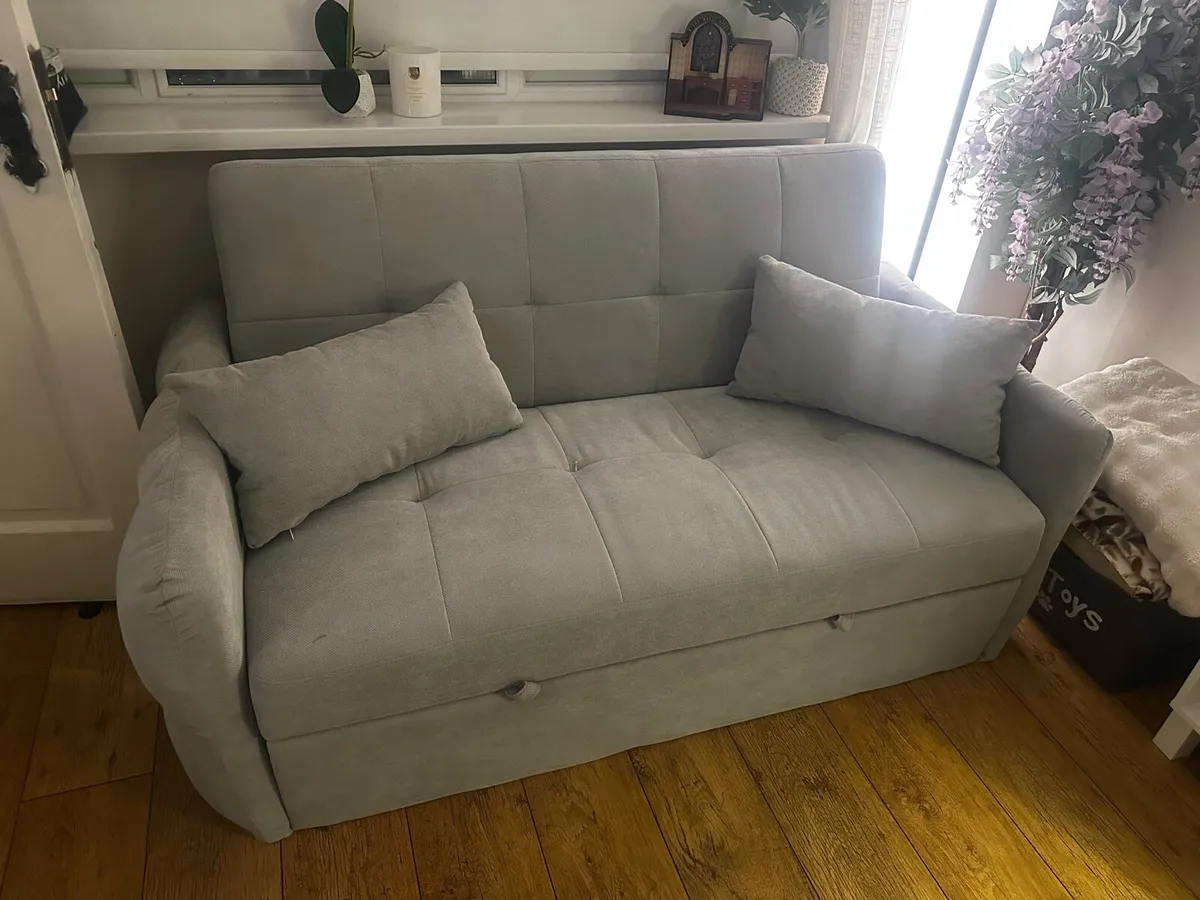 Light Grey Sofa Bed (READ DESCRIPTION) - Image 1