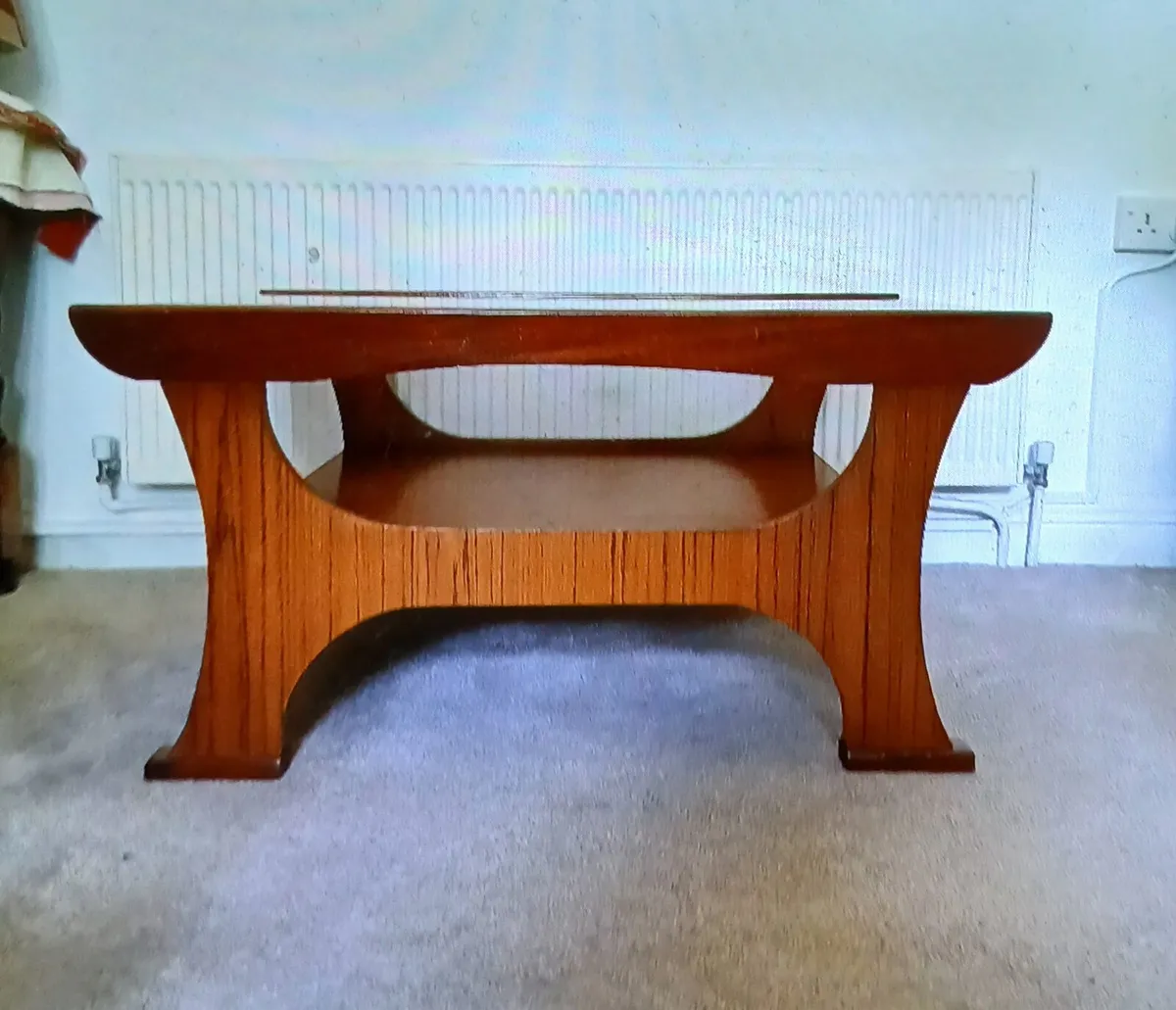 70's Retro Coffee Table Smoked Glass Top. - Image 2