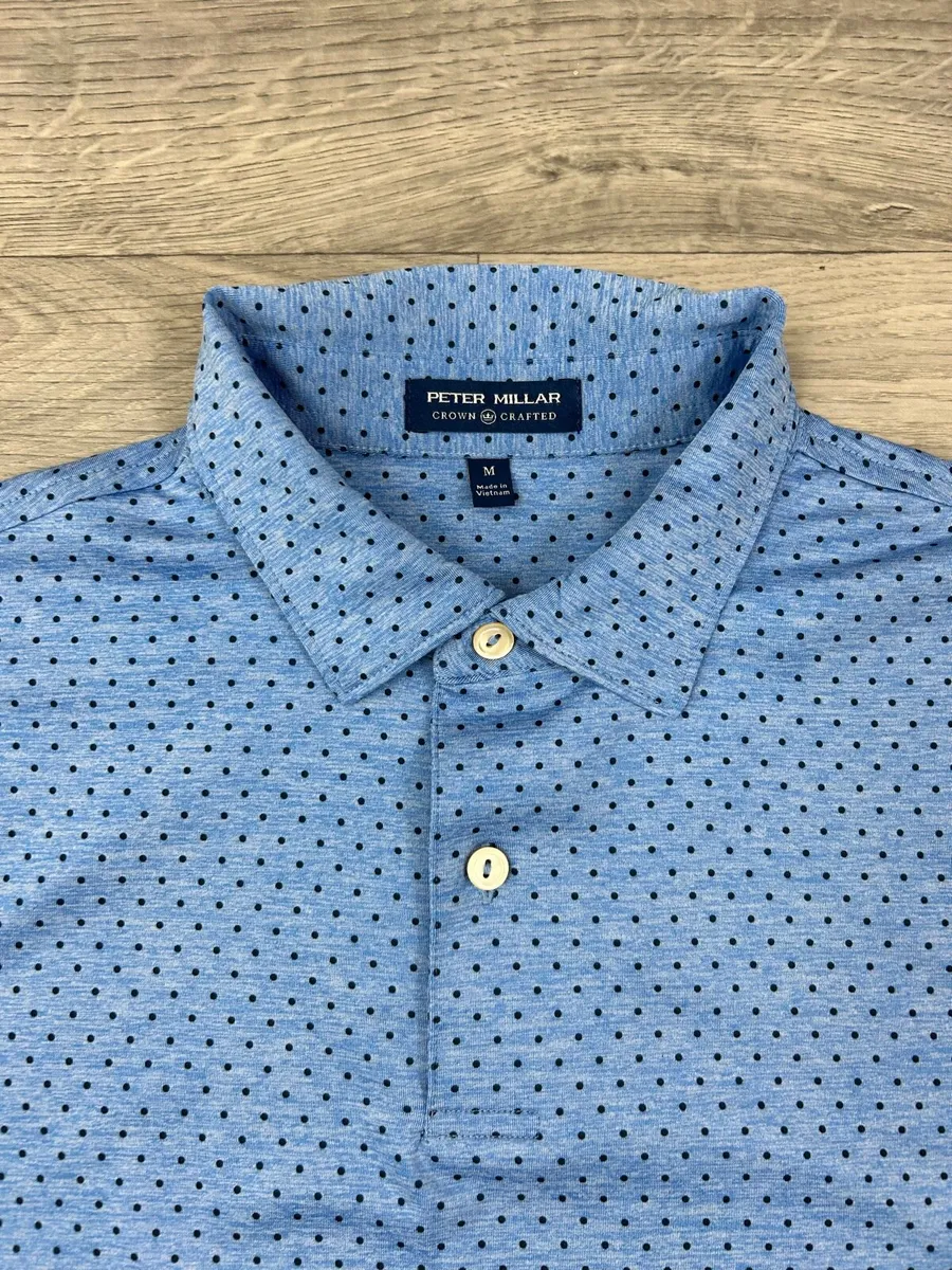 Peter Millar Patterned Golf Polo Shirt Mens Medium - Image 3