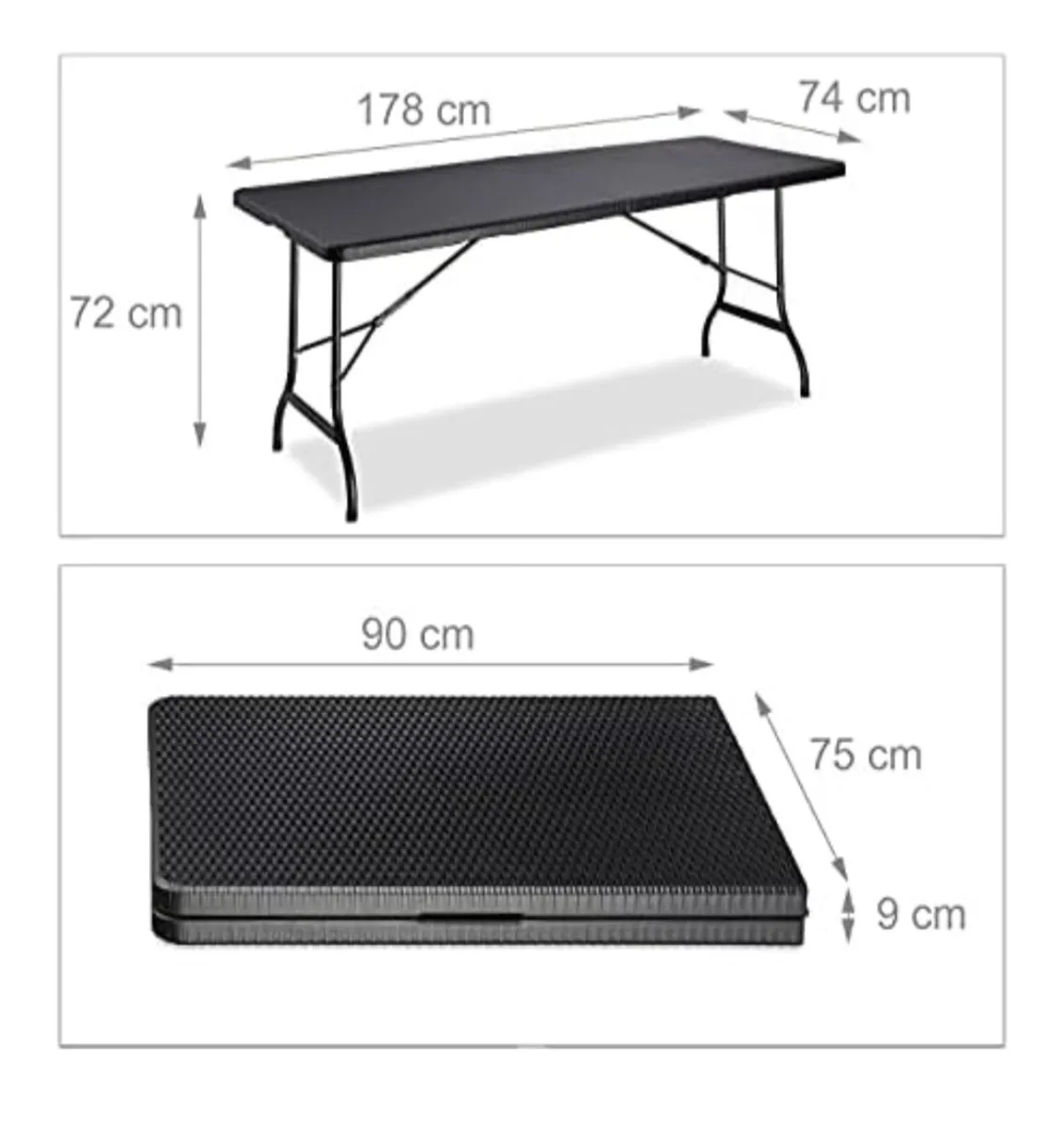 Picnic Table folding Black