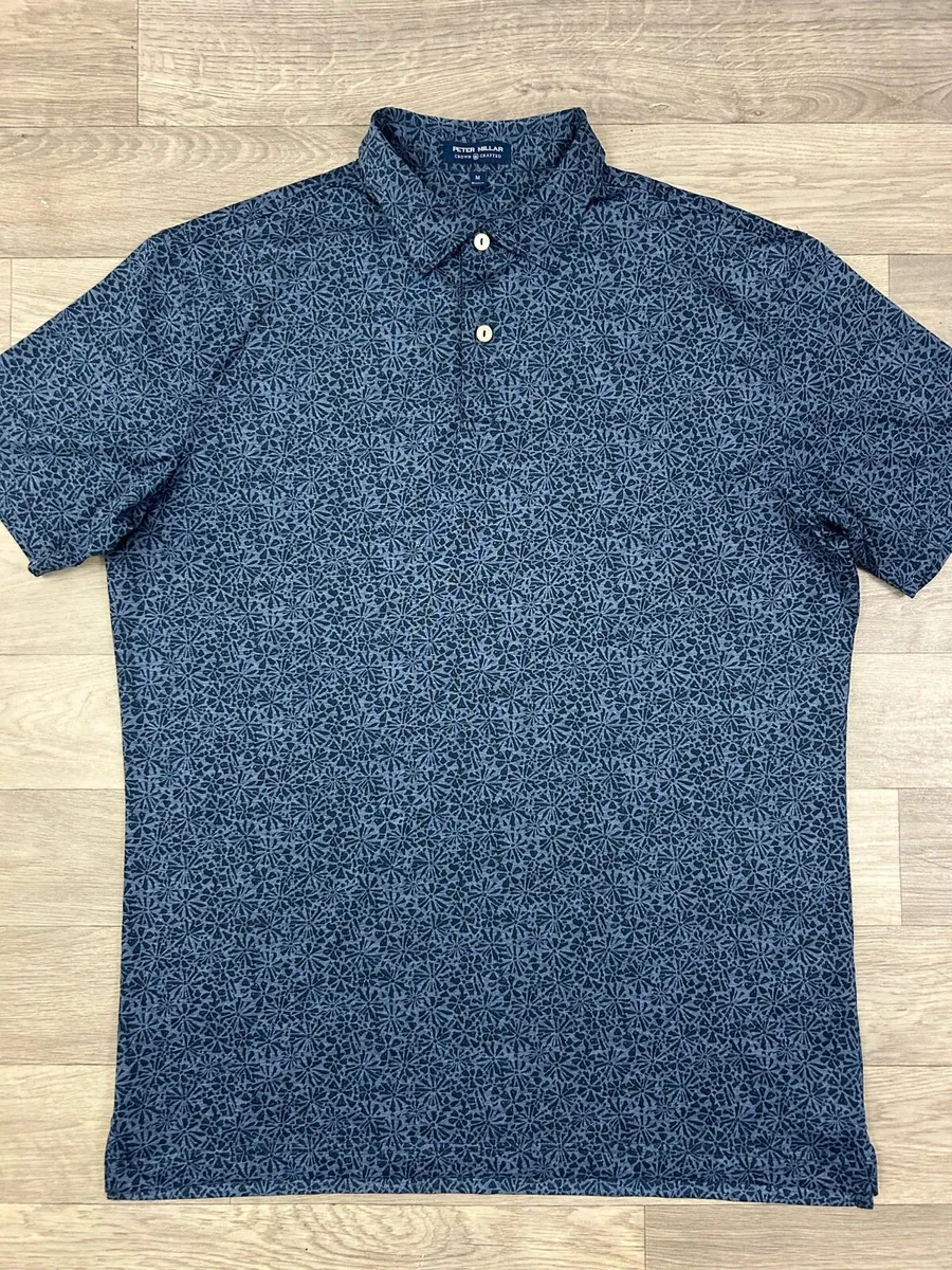 Peter Millar Patterned Golf Polo Shirt Mens Medium - Image 2