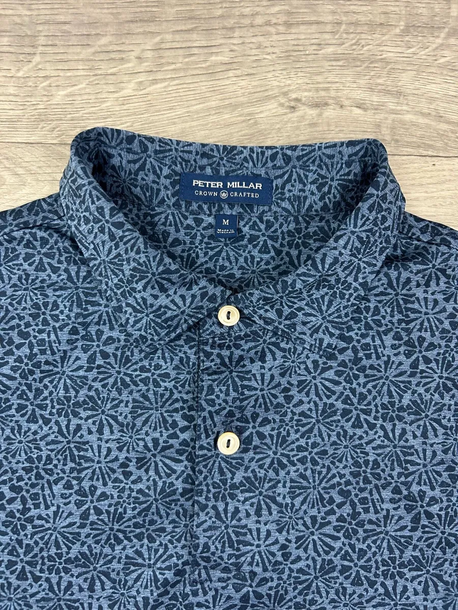 Peter Millar Patterned Golf Polo Shirt Mens Medium - Image 3