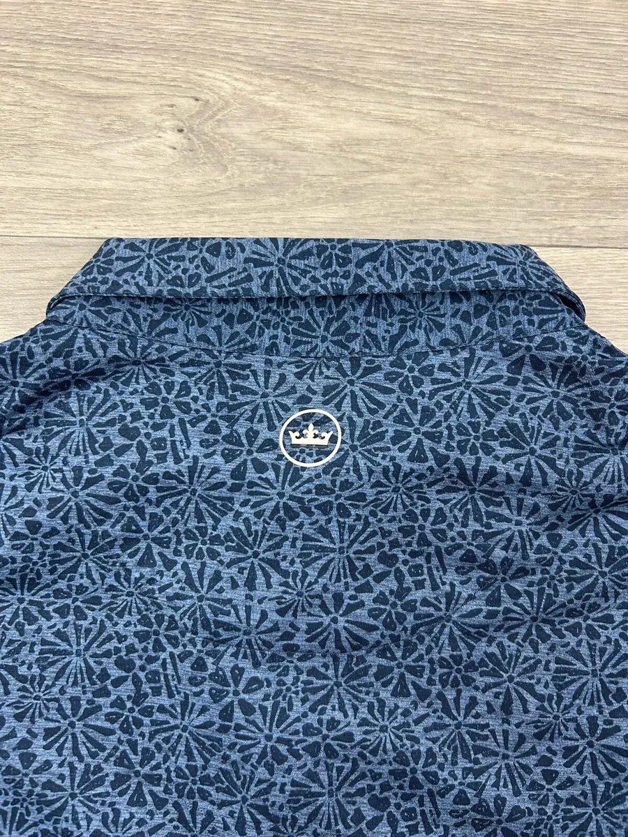 Peter Millar Patterned Golf Polo Shirt Mens Medium - Image 4