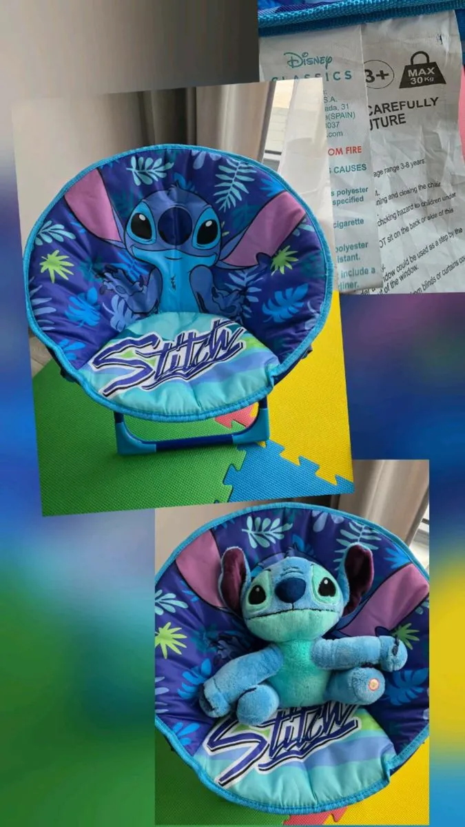 Stitch chair and toys - Image 1