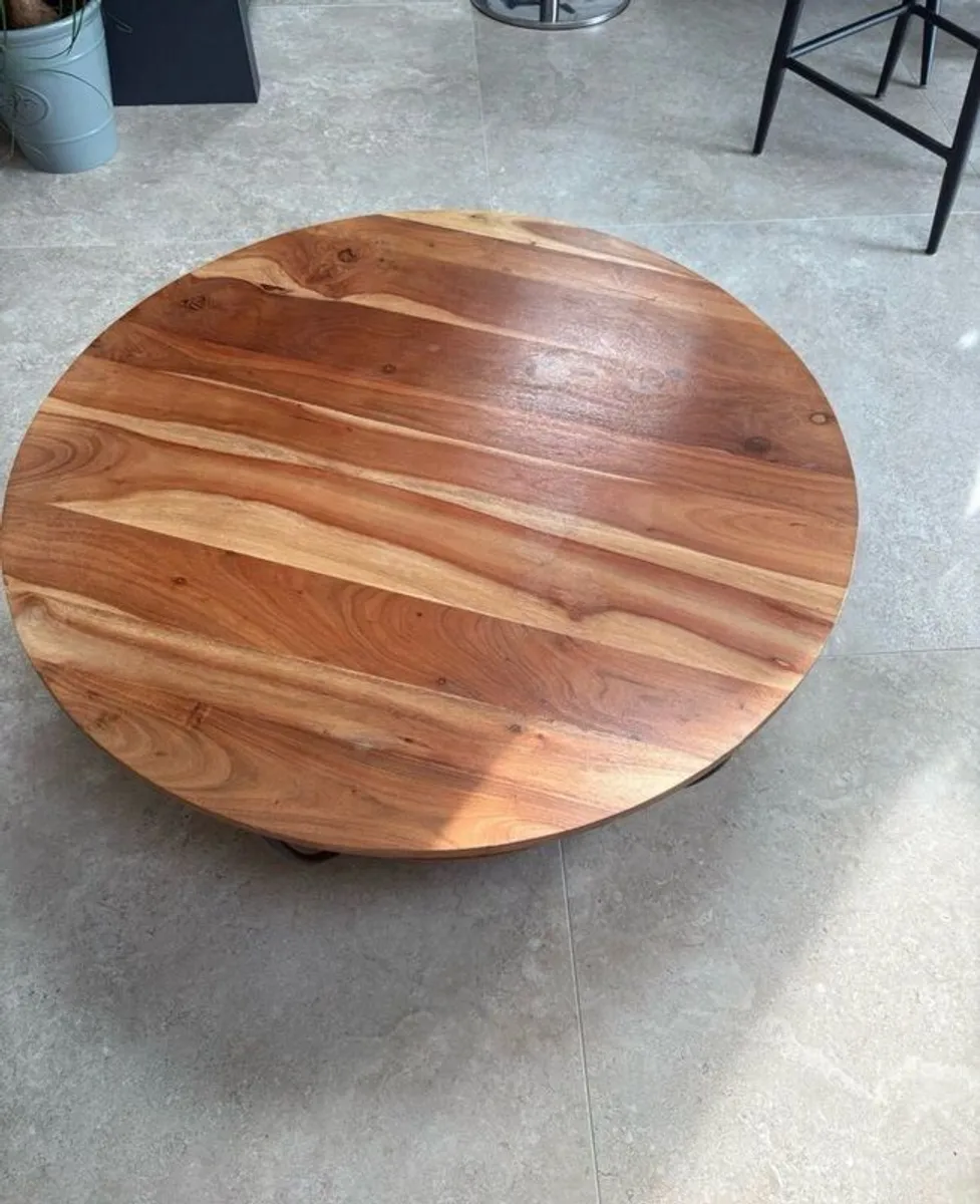 Round coffee table with storage - Image 3