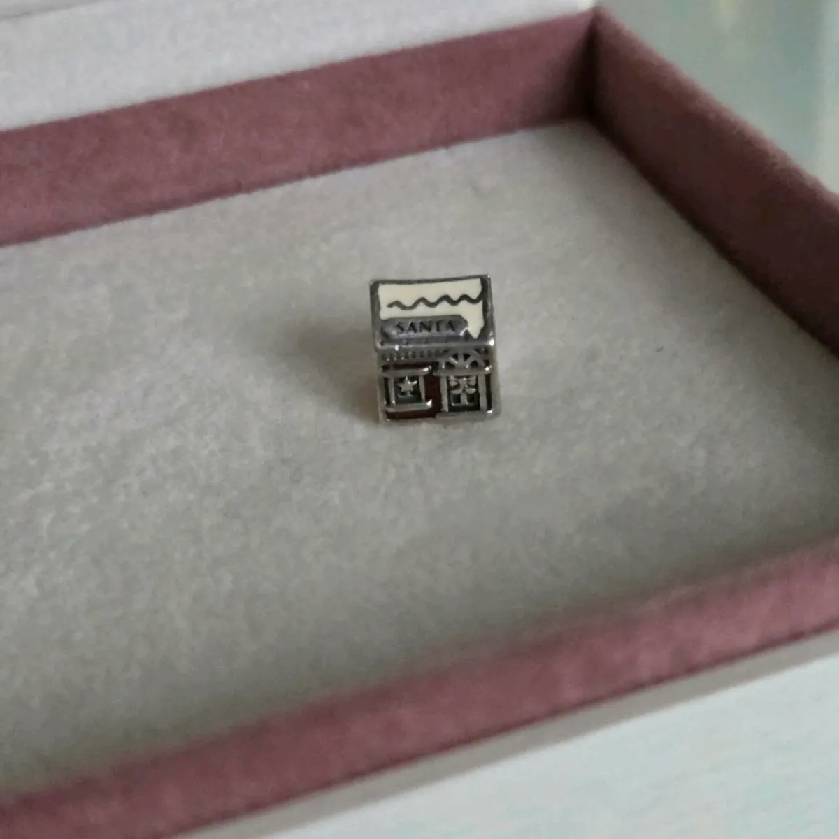 Pandora Santa's Home Charm Red & White Enamel G - Image 1