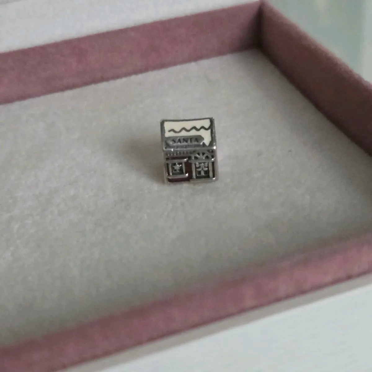 Pandora Santa's Home Charm Red & White Enamel G - Image 2