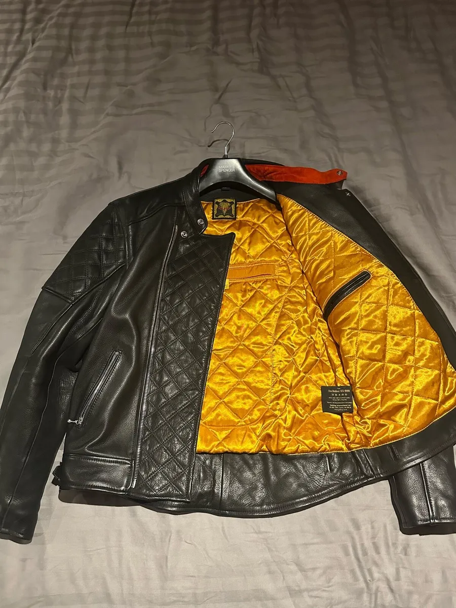 Gold top and alpine star motor bike jacket - Image 1