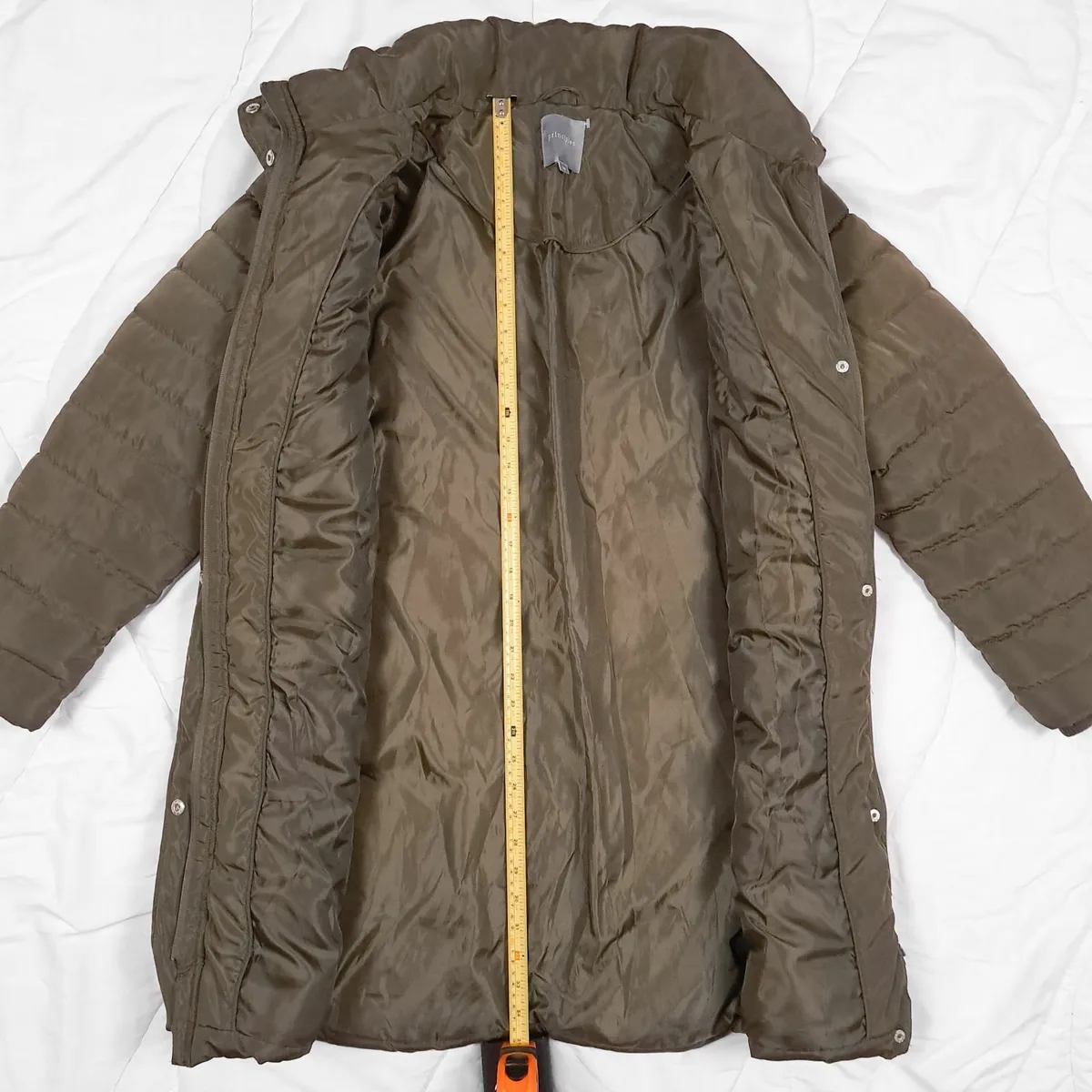 Principles Olive Green Khaki Puffer Long Coat 16UK - Image 3