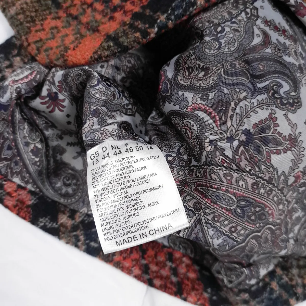 Joe Browns Orange Brown Plaid Wool Jacket 18UK - Image 3