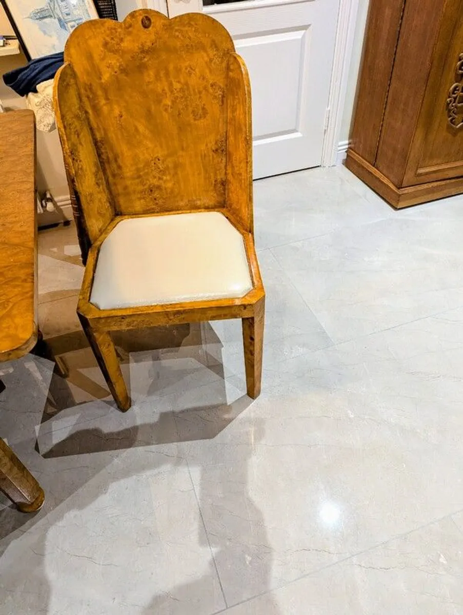 Art deco dining table and six chairs - Image 4