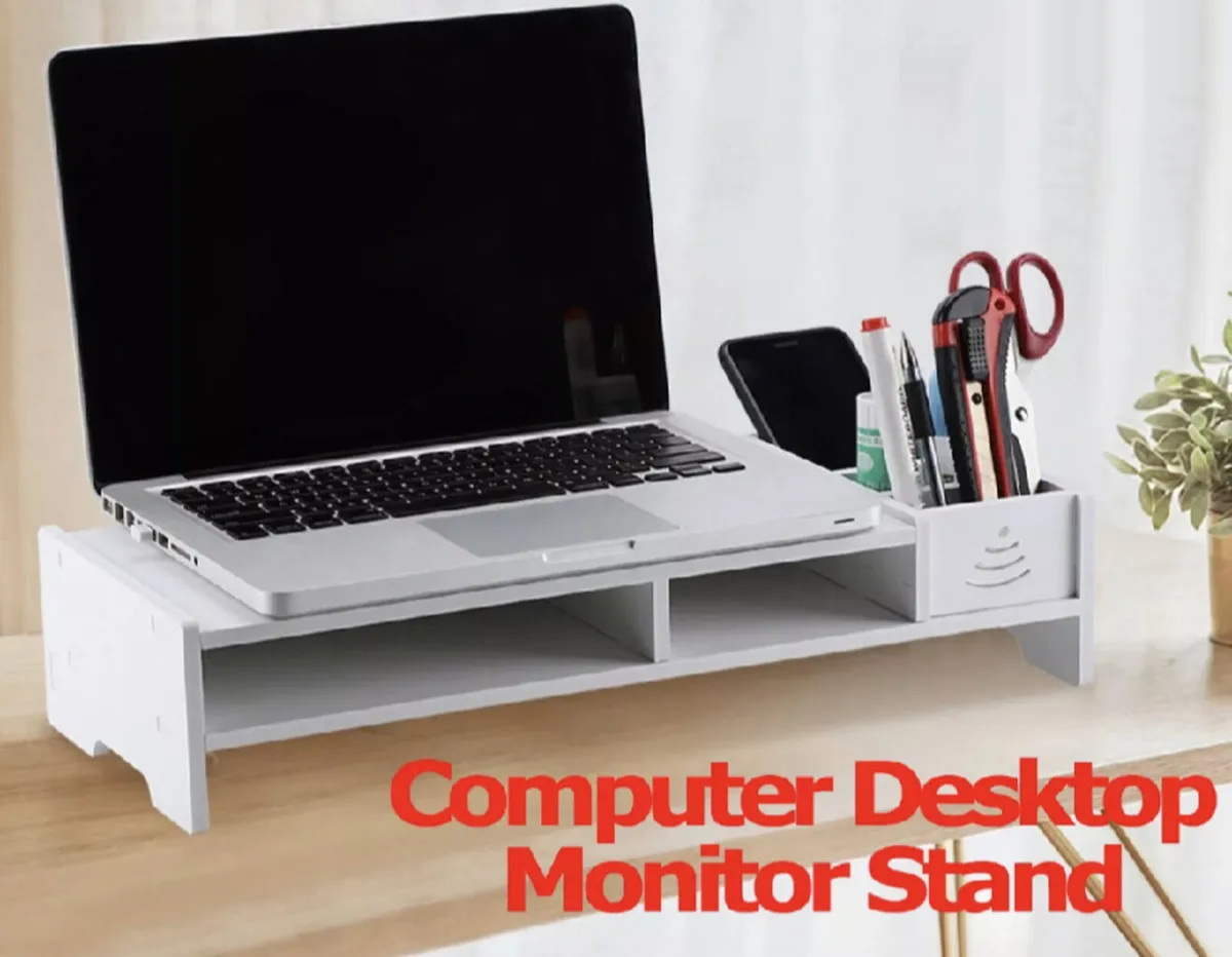 NEW 2 Tier Computer Desktop Monitor Stand Riser - Image 1